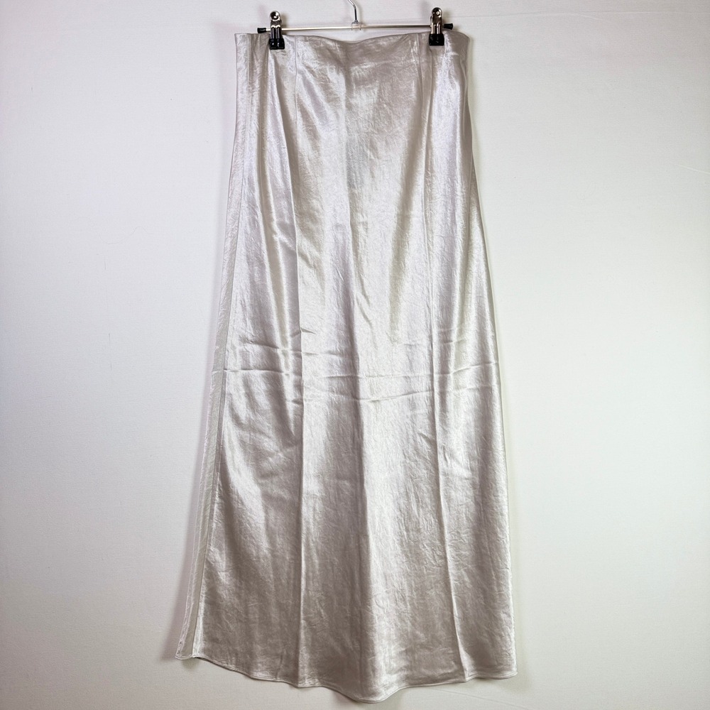 BABATON Light Birch Satin Slip Maxi Skirt 10 - Picture 2 of 6